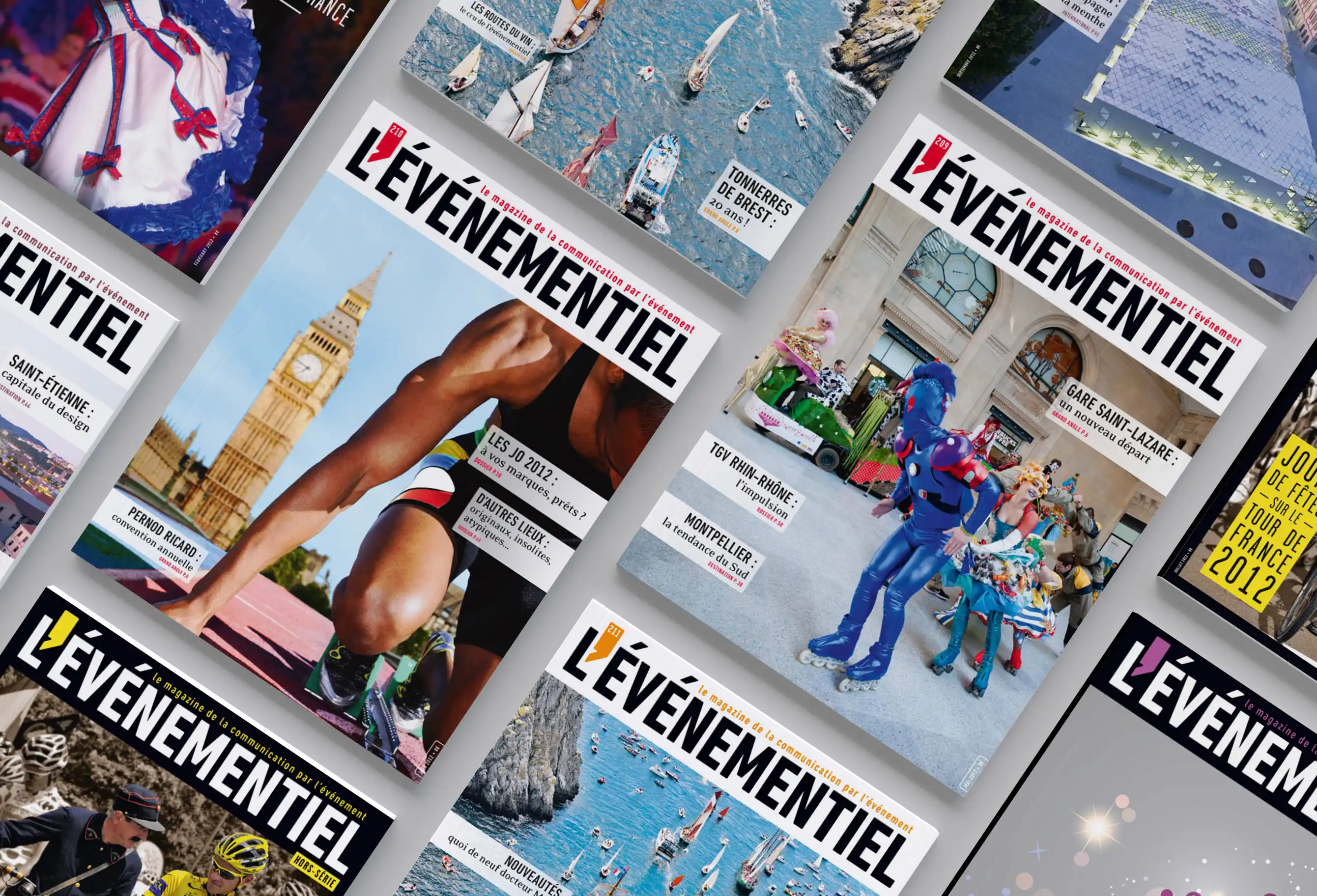 L’Événementiel magazines and hors-séries cover mockup